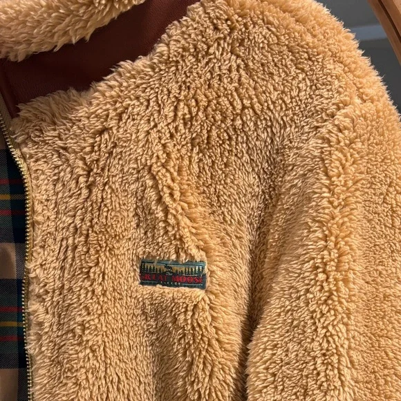 Kiel James Patrick Great Moose Sherpa Fleece Jacket Plaid Lined Unisex XS - Picture 2 of 5